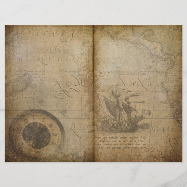 Lámina Mapa de cosecha Papel de cuaderno de notas náutica (Anverso)