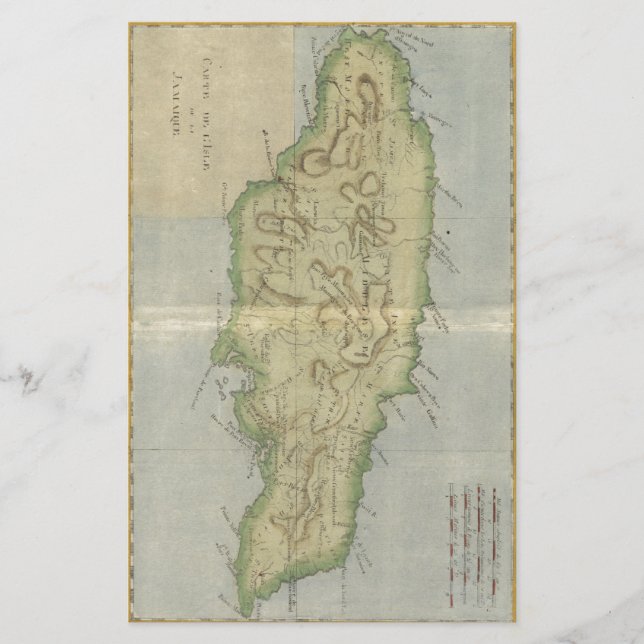 Lámina Mapa de época de Jamaica (1780) (Anverso)