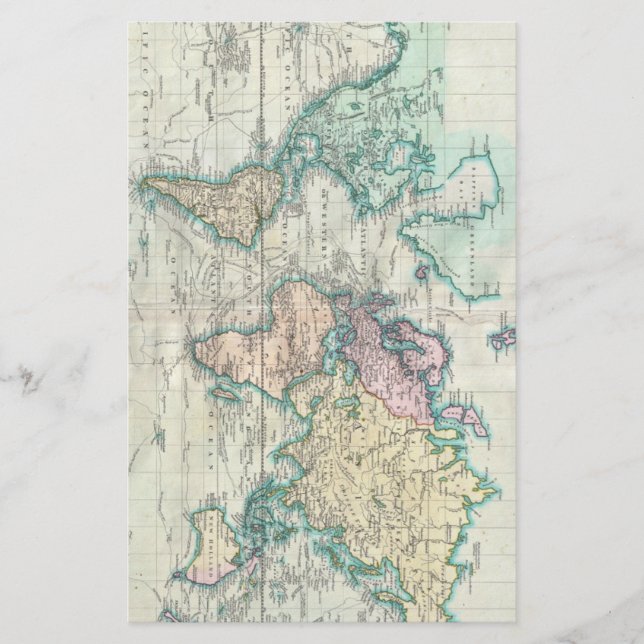 Lámina Mapa de época del mundo (1801) (Anverso)