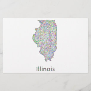 Lámina Mapa de Illinois