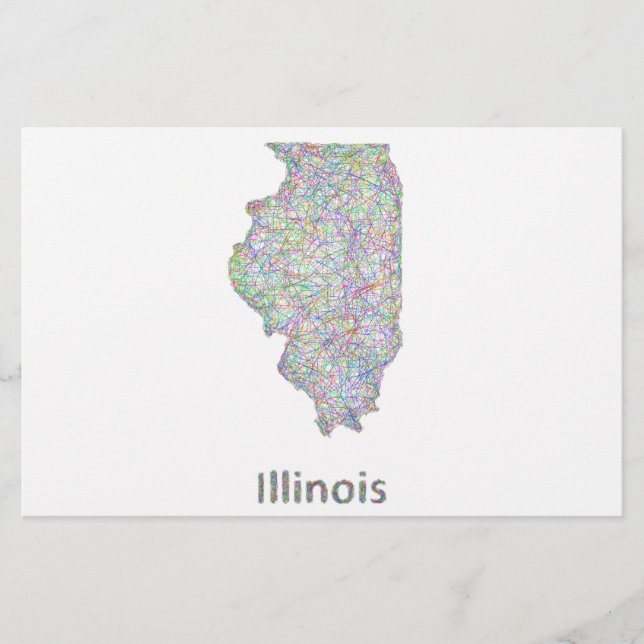 Lámina Mapa de Illinois (Anverso)