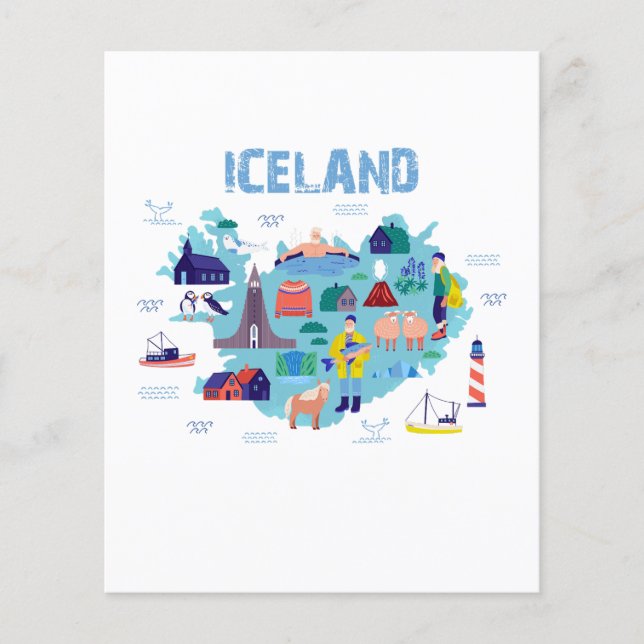 Lámina Mapa de Islandia (Anverso)