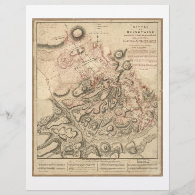 Lámina Mapa de la batalla revolucionaria de Brandywine (1 (Anverso)