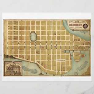 Lámina Mapa de la ciudad de Beaufort, Carolina del Sur (1