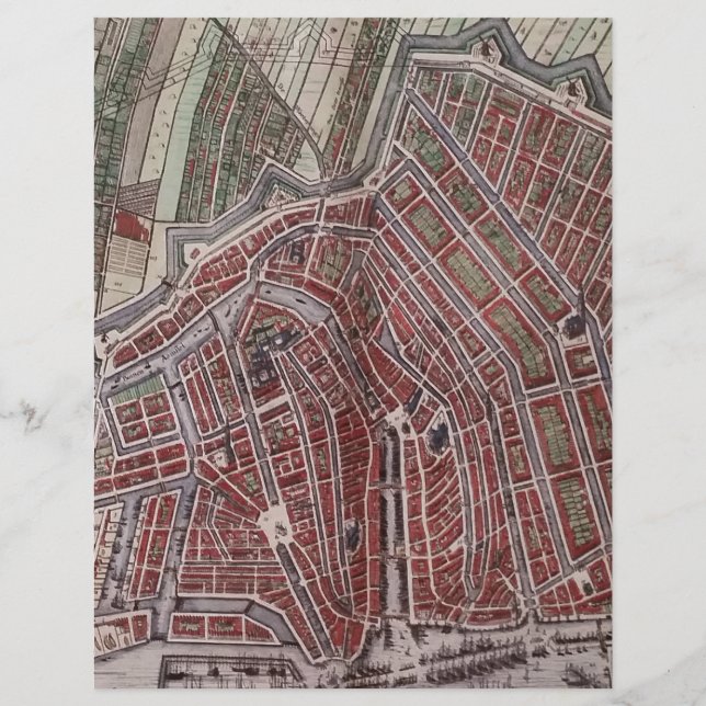 Lámina Mapa de la ciudad de Réplica de Amsterdam 1652 (Anverso)