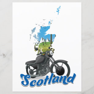 Lámina mapa de motocicleta de Escocia viajero poser