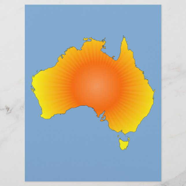 Lámina Mapa de Sunny Australia (Anverso)