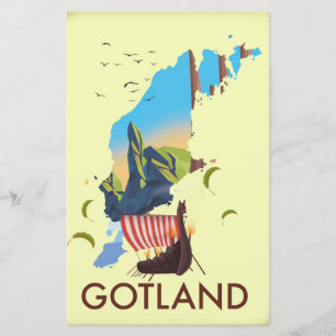 Lámina Mapa de viajes de Gotland Baltic Sea Viking
