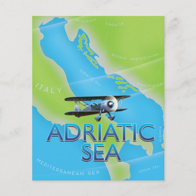 Lámina Mapa de vuelo del Mar Adriático (Anverso)