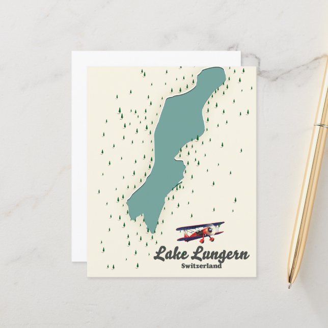 Lámina Mapa del lago Lungern Suiza (Anverso/Reverso In Situ)