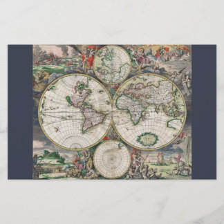 Lámina Mapa del mundo del siglo XVII