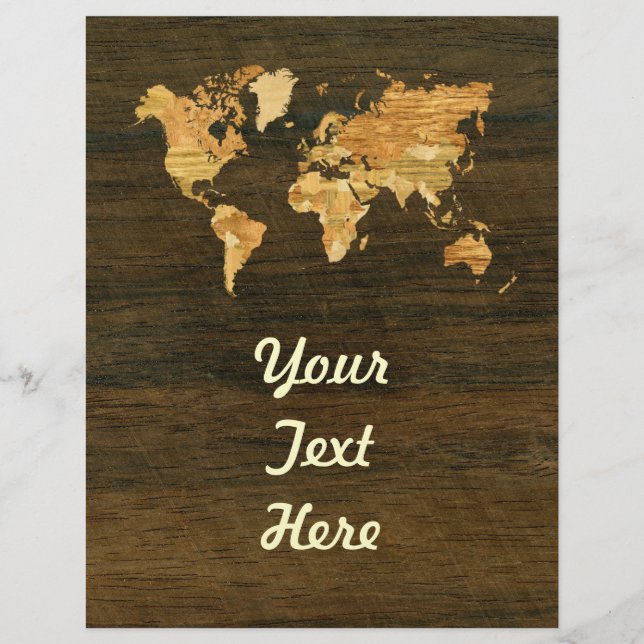 Lámina Mapa mundial de madera (Anverso)