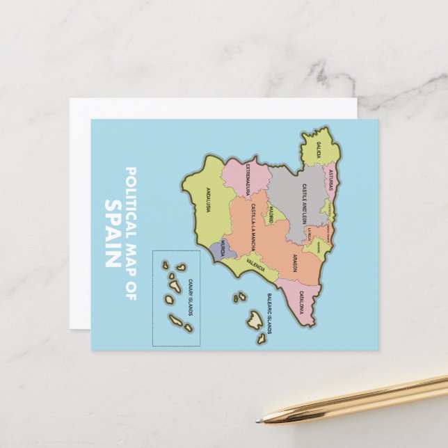 Lámina Mapa político de España. (Anverso/Reverso In Situ)