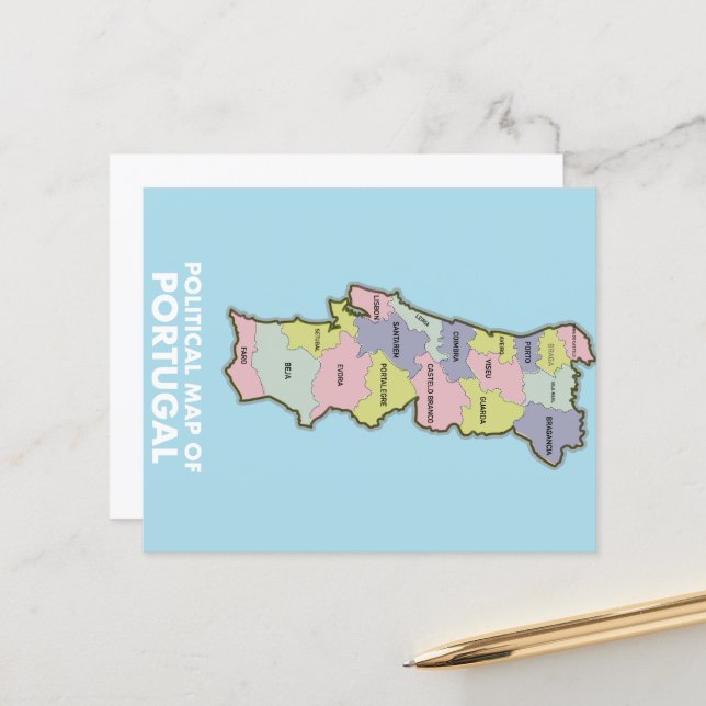 Lámina Mapa político de Portugal (Anverso/Reverso In Situ)