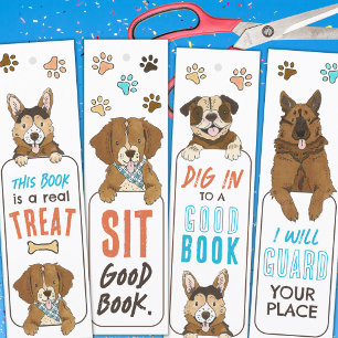 Lámina Marcadores Cute Dog Pun para niños