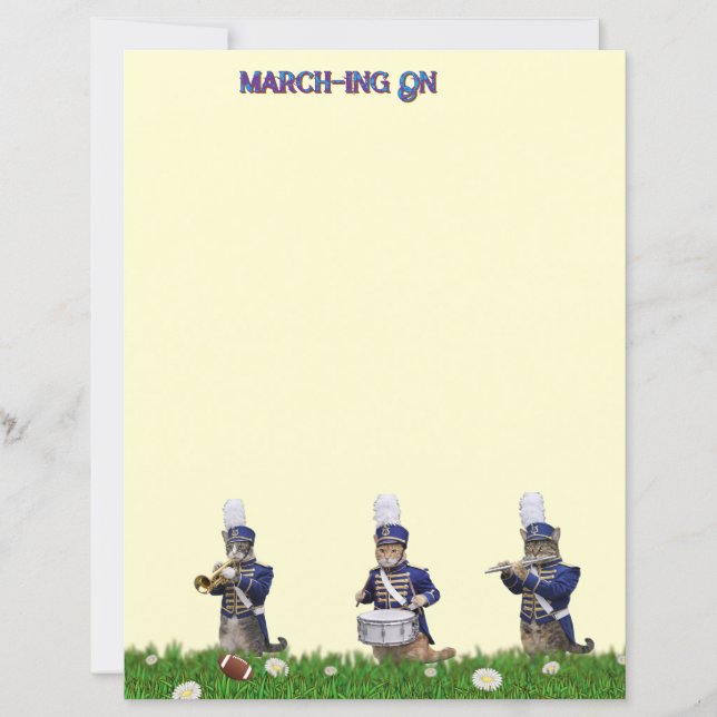 Lámina Marching Band of Cats Stationery (Anverso)