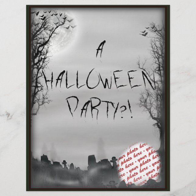 Lámina Marco de Foto de Escena de Halloween (Anverso)