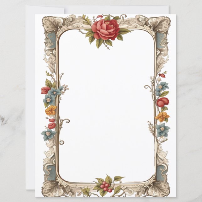 Lámina Marco floral brillante (Anverso)