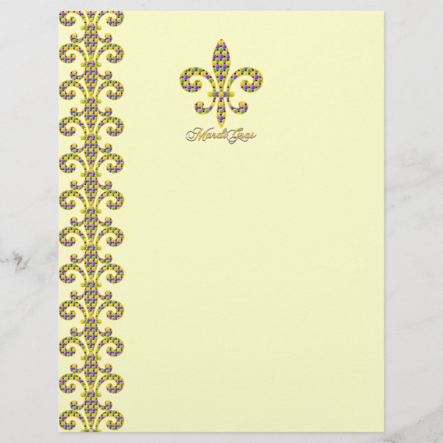 Lámina Mardi Gras Bead Fleur de lis (Anverso)