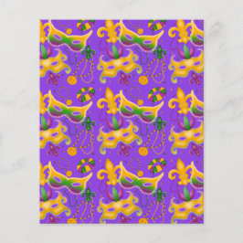 Lámina Mardi Gras Mask Fleur de Lis Bebidas King Cake