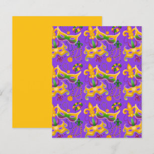 Lámina Mardi Gras Mask Fleur de Lis Bebidas King Cake