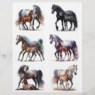 Lámina Mares & Fotogramas ・ Watercolor Horse FussyCorte
