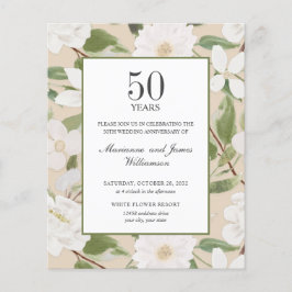 Lámina Marfil de flores blancas para el 50 aniversario de