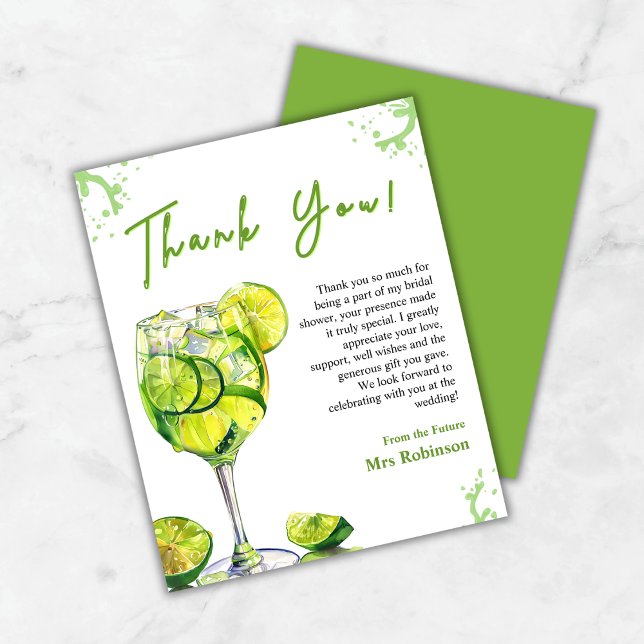 Lámina Margs & Matrimony Bridal Shower (Budget Margs & Matrimony Cocktail Bridal Shower Thank You Card   )