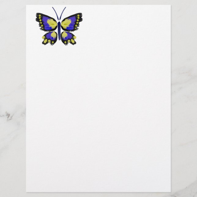 Lámina Mariposa azul y amarilla (Anverso)