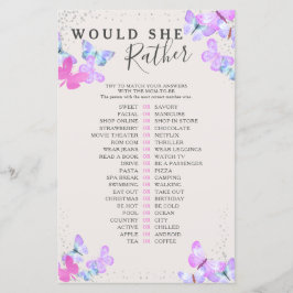 Lámina Mariposa Baby Shower Bebé Palabra que prefiere jug