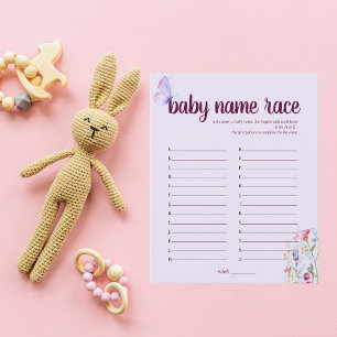 Lámina Mariposa besa juego de nombres de Baby Shower Mo