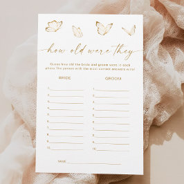 Lámina Mariposa de oro blanco ducha de novia Adivinar jue