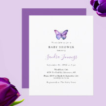 Mariposa de presupuesto Baby Shower Elegante acuar