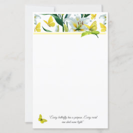 Lámina Mariposa dorada en Lilies - Vivid Stationery