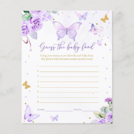 Lámina Mariposa Floral De Oro Púrpura Adivina La Comida D