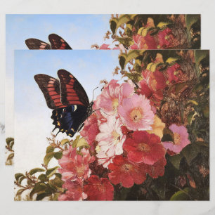 Lámina Mariposa impresionista en papel de cuaderno de flo