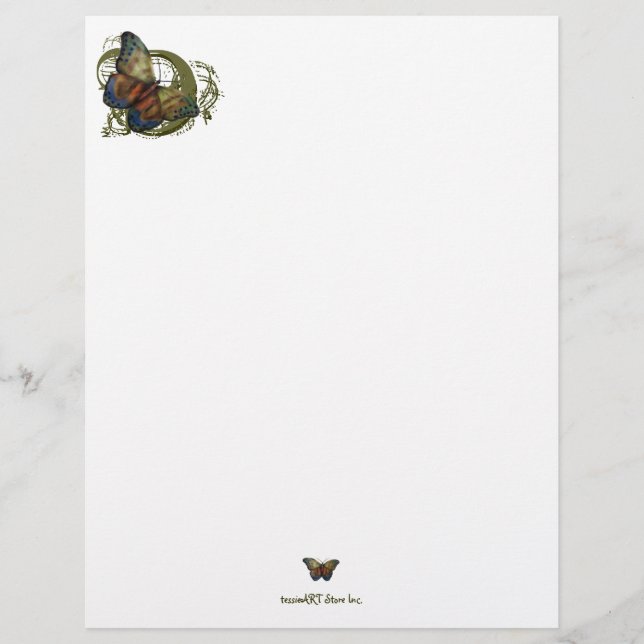 Lámina Mariposa monarca 8,5" x 11" Cabezal de letras (Anverso)