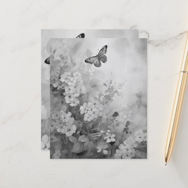 Lámina Mariposa negra y blanca (Anverso/Reverso In Situ)