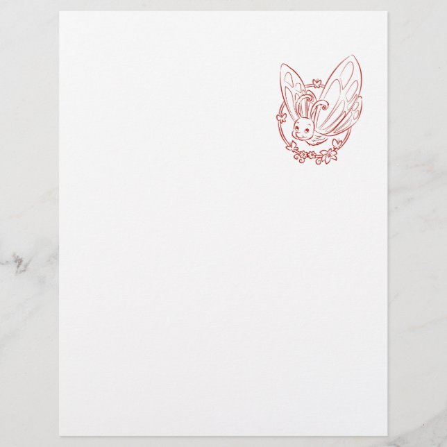 Lámina Mariposa Personalizado Rojo (Anverso)