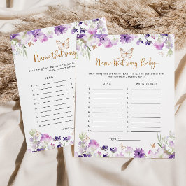 Lámina Mariposa púrpura Nombre esa canción Juego del bebé