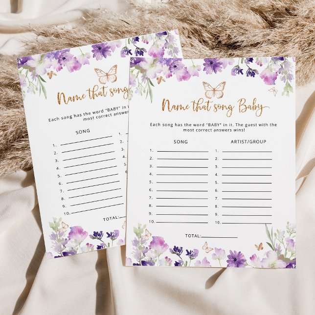 Lámina Mariposa púrpura Nombre esa canción Juego del bebé (Subido por el creador)