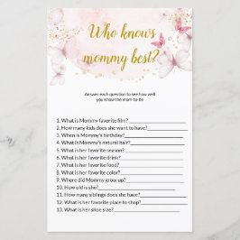 Lámina Mariposa que conoce los mejores juegos de Baby Sho