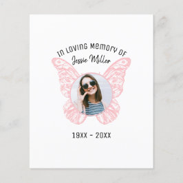 Lámina Mariposa rosa | Invitación a conmemoración de foto