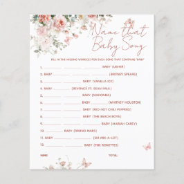 Lámina Mariposa rosa ¿Qué hay en tu teléfono Baby Shower?