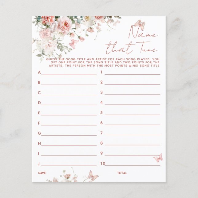 Lámina Mariposa rosa ¿Qué hay en tu teléfono Baby Shower? (Anverso)