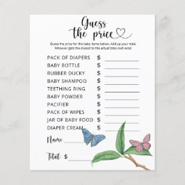 Lámina Mariposas - ¡Adivinen el precio! Juego