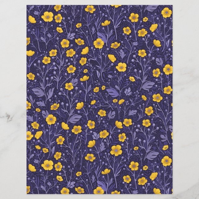 Lámina Mariposas, amarillas y violetas (Anverso)