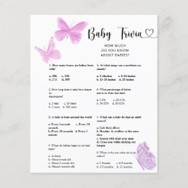 Lámina Mariposas - Baby Trivia | Juego Baby Shower