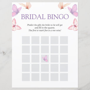 Lámina Mariposas de Bingo Nupcial Juego para Fiesta de De
