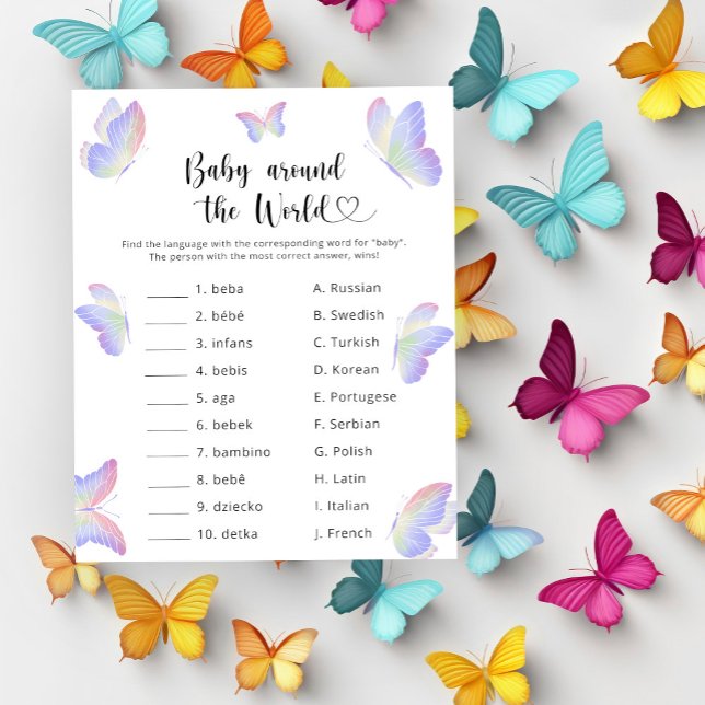 Lámina Mariposas - juego de bebé alrededor del mundo (Subido por el creador)